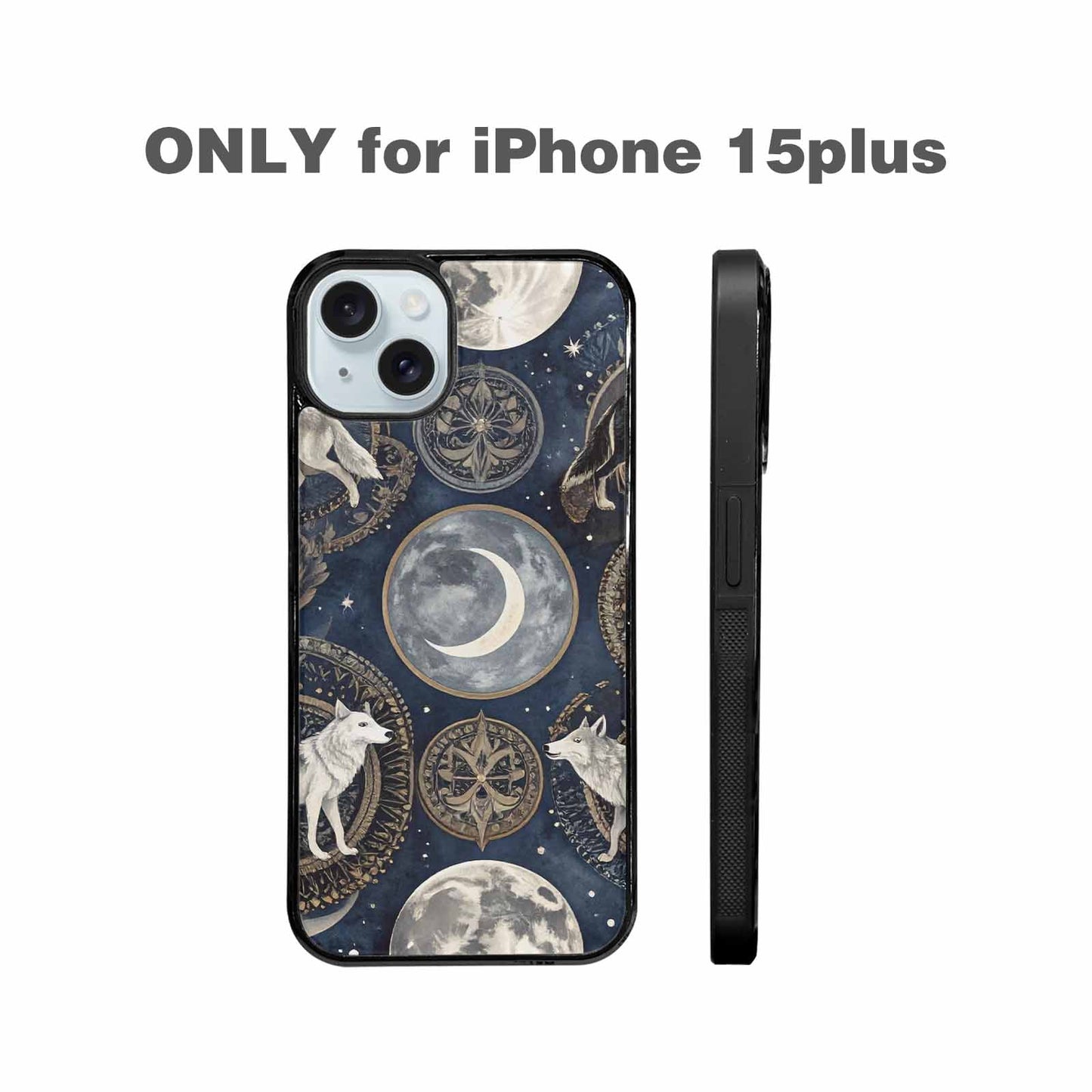 iPhone 15 Plus Case — Wolves Everywhere Collage Overlap Small Wolf, Unique Phone Case Design