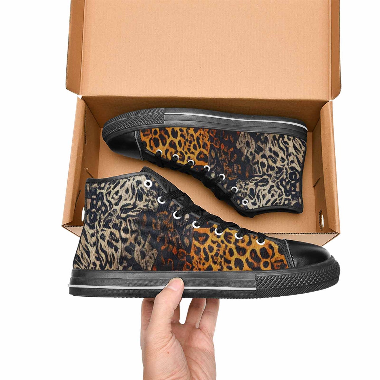 MEN'S Animal Print High Top Canvas Vibrant Chaos Shoes