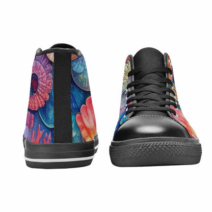 MEN'S Fish Scale Coral High Top Canvas Cottagecore Shoes