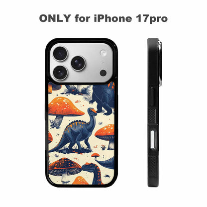 iPhone 17 Pro Case — Vintage Dinosaurs Mushroom Retro Vintage, Custom Designed Case Cover