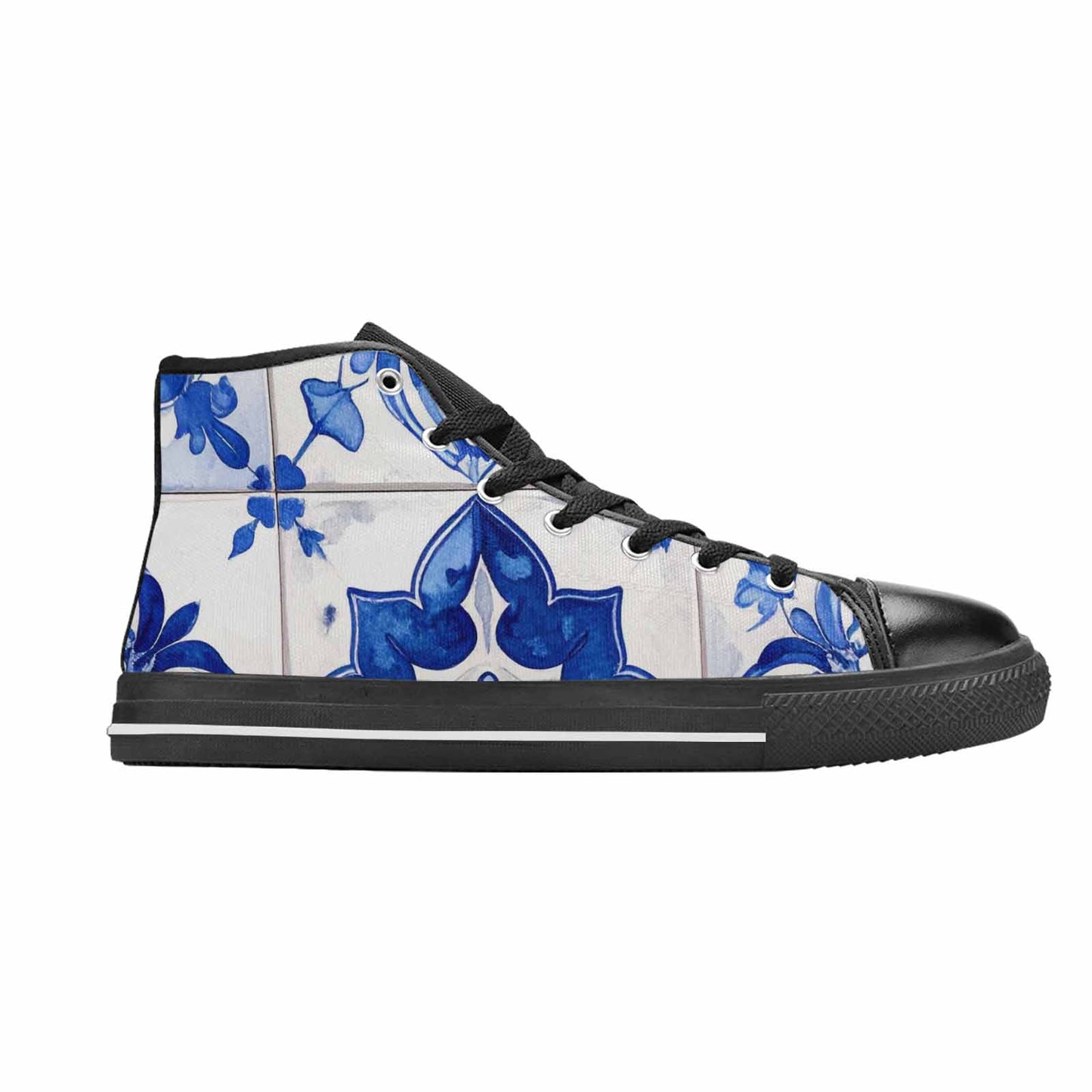 WOMEN'S Talavera Tile Floral High Top Canvas Neon Fantasy Shoes