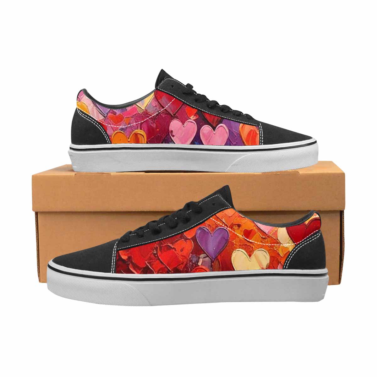 WOMEN'S Heart Burst Lace-Up Canvas Vibrant Chaos Sneakers