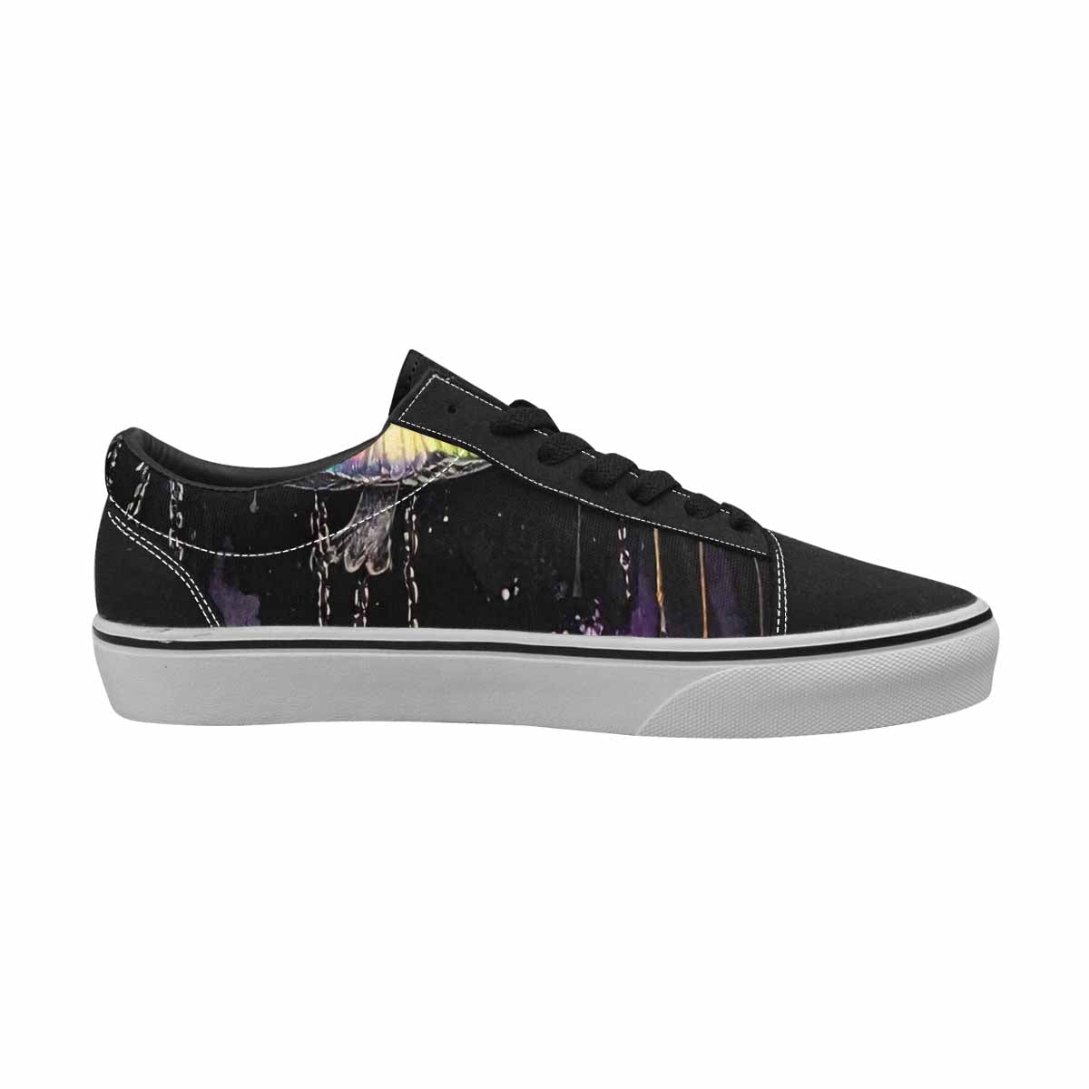 MEN'S Mushrooms Black & Purple Ink Canvas Wearable Art Wallpaper Art Sneakers