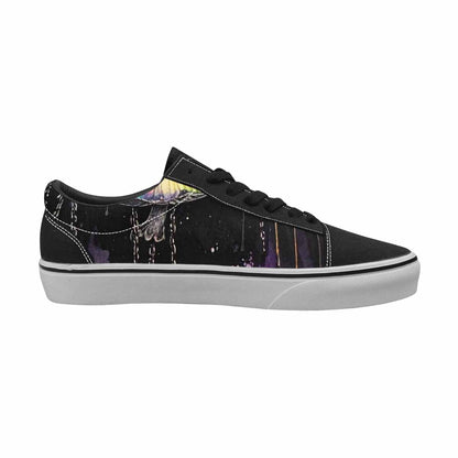 MEN'S Mushrooms Black & Purple Ink Canvas Wearable Art Wallpaper Art Sneakers