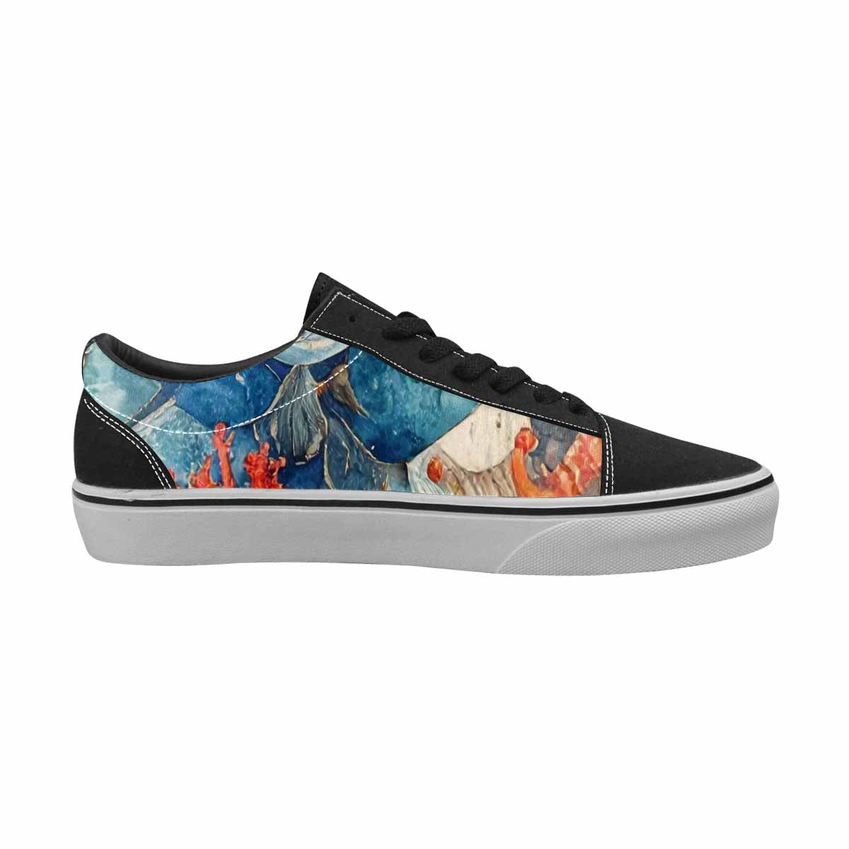 WOMEN'S Fish Scale Coral Canvas Lace-Up Aesthetic Sneakers