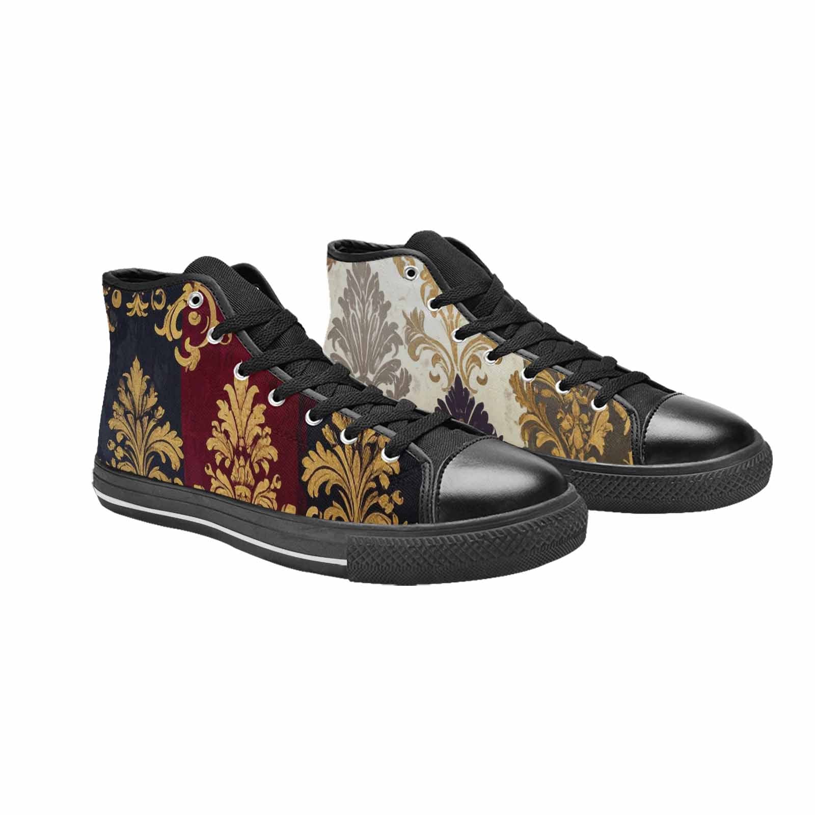 MEN'S Damask Ornamental Wallpaper High Top Canvas Cottagecore Shoes