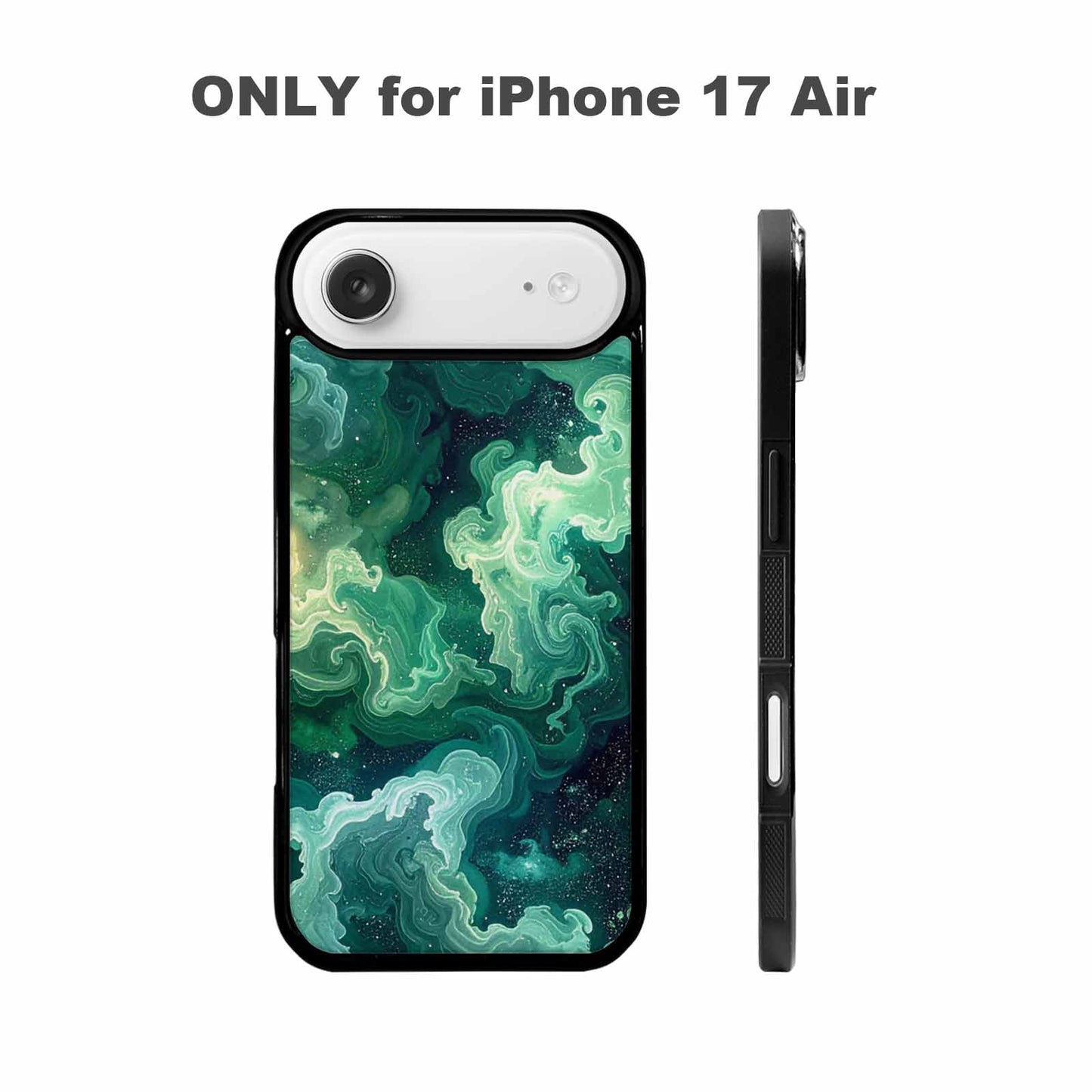 iPhone 17 Air Case — Galaxy Art Green Teal Nebula Galaxy, Custom Art Phone Cover