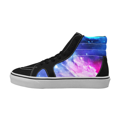 WOMEN'S Galaxy Art Out Space High Top Skateboarding Vibrant Chaos Custom Sneakers