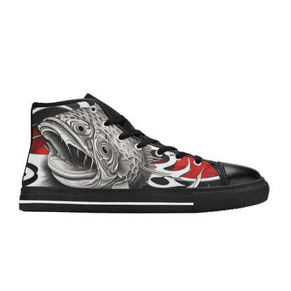 MEN'S Japanese Fish Art Men’S High Top Canvas Surreal Sneakers