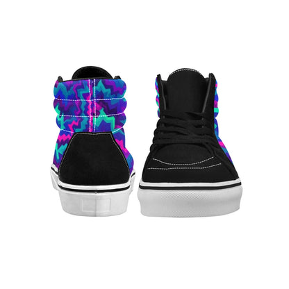 MEN'S Psychedelic Chevron Vortex High Top Skateboarding Y2K Shoes