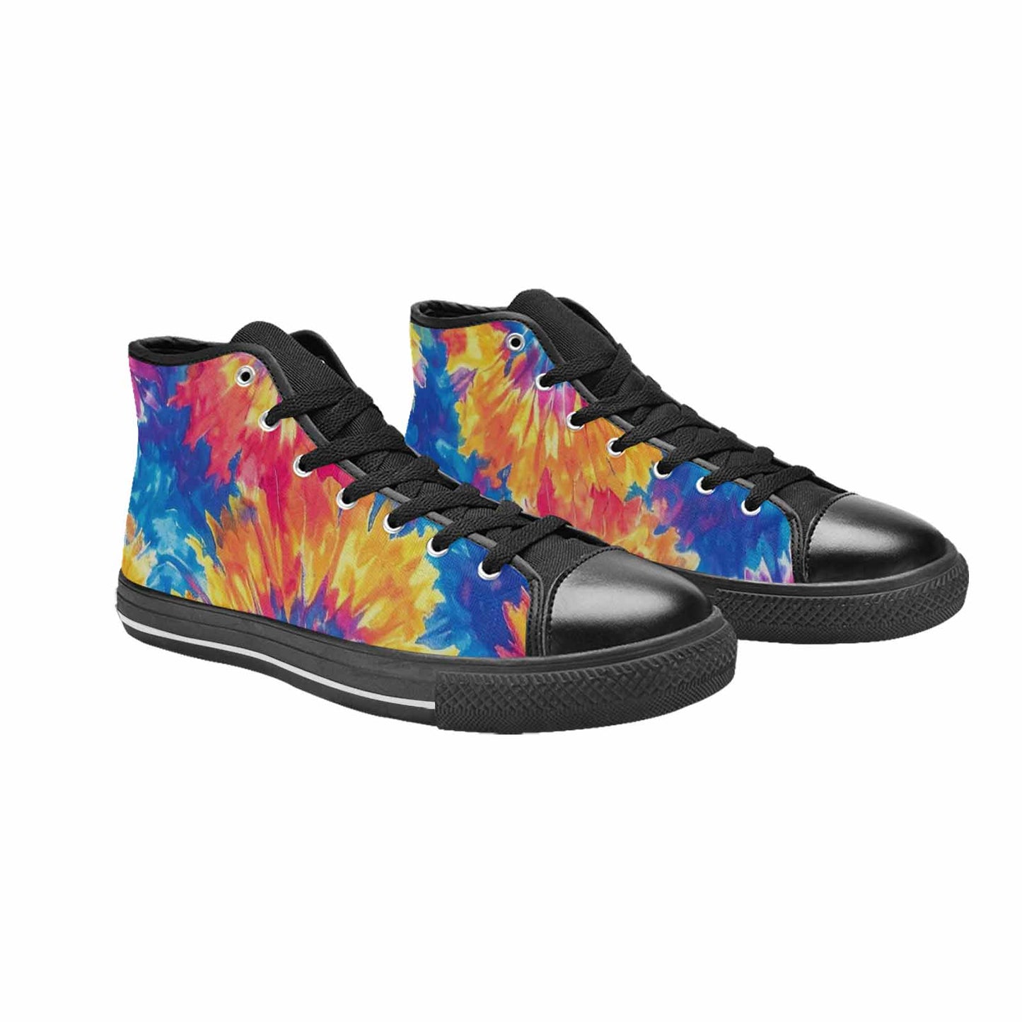 MEN'S Tie Dye Swirl High Top Canvas Aesthetic Custom Sneakers