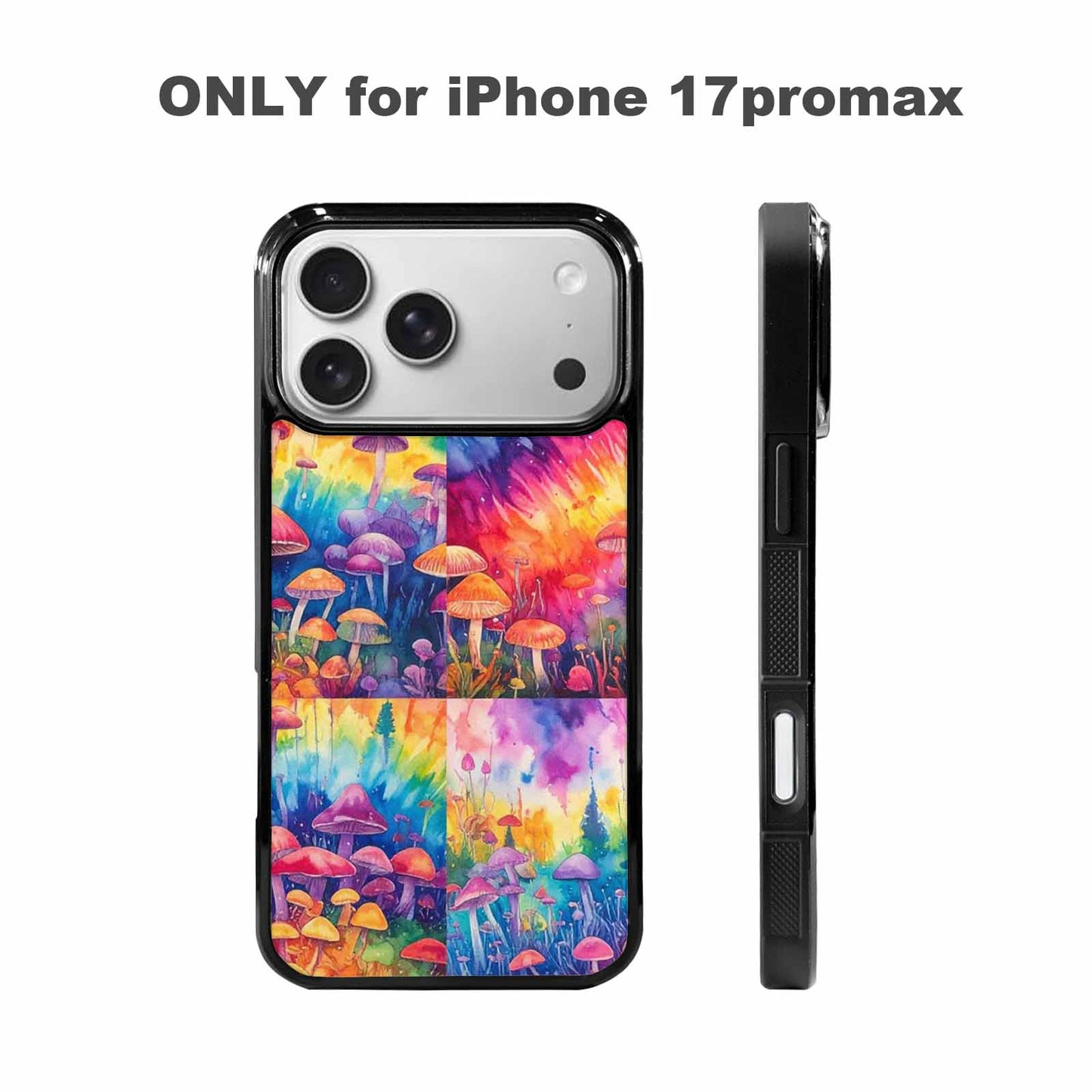 iPhone 17 Pro Max Case — Mushrooms Tie Dyemushrooms Pat Tie Dye, Custom Print Case Cover