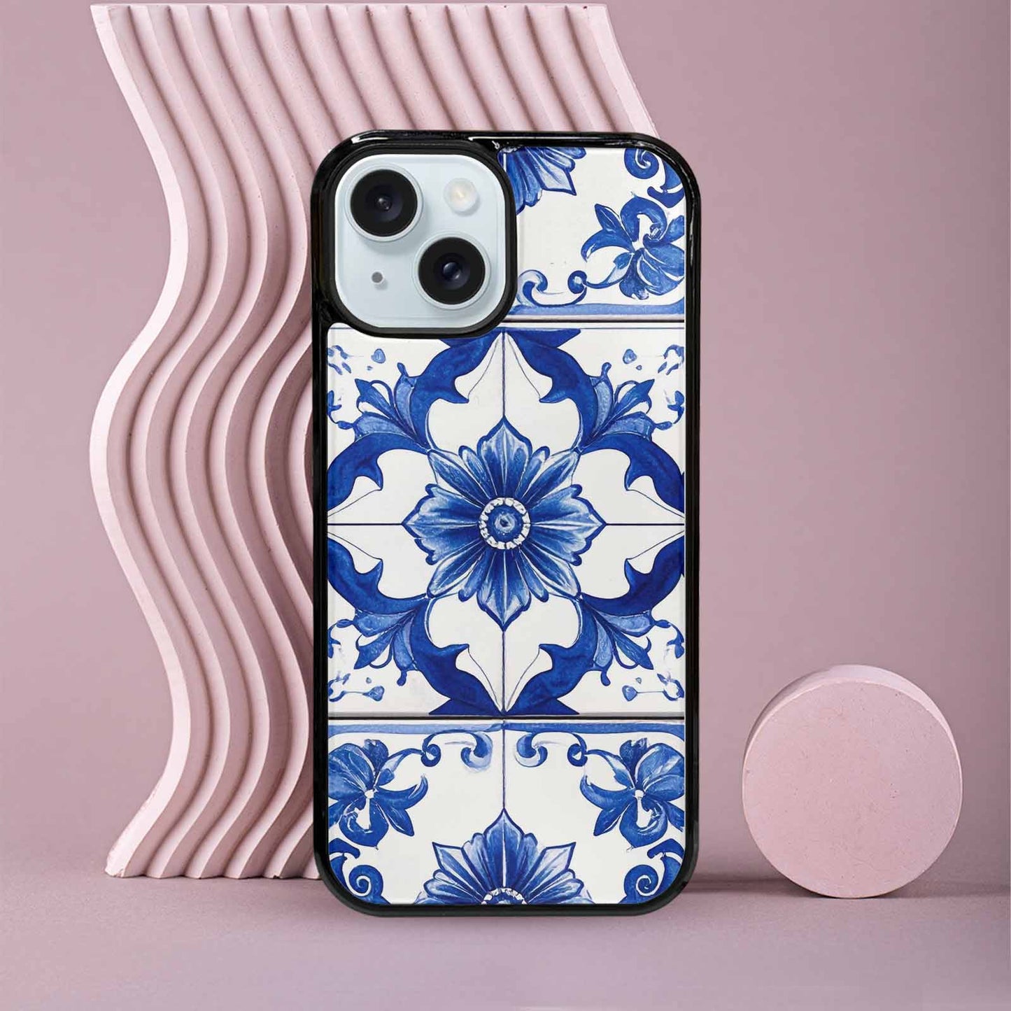 iPhone 15 Case — Talavera Tile Floral Custom, Custom Phone Case