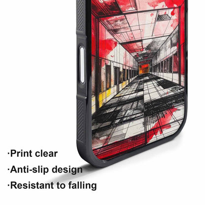 iPhone 17 Pro Max Case — Black &amp; Red Ink Galaxy Space, Original Design Phone Case