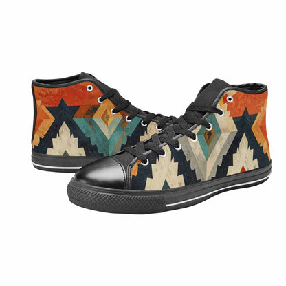 WOMEN'S Southwestern Geometric Diamond High Top Canvas Vivid Shoes