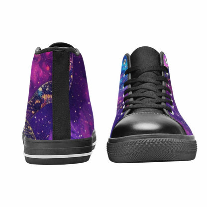 MEN'S Galaxy Snake Print High Top Canvas Cottagecore Custom Sneakers