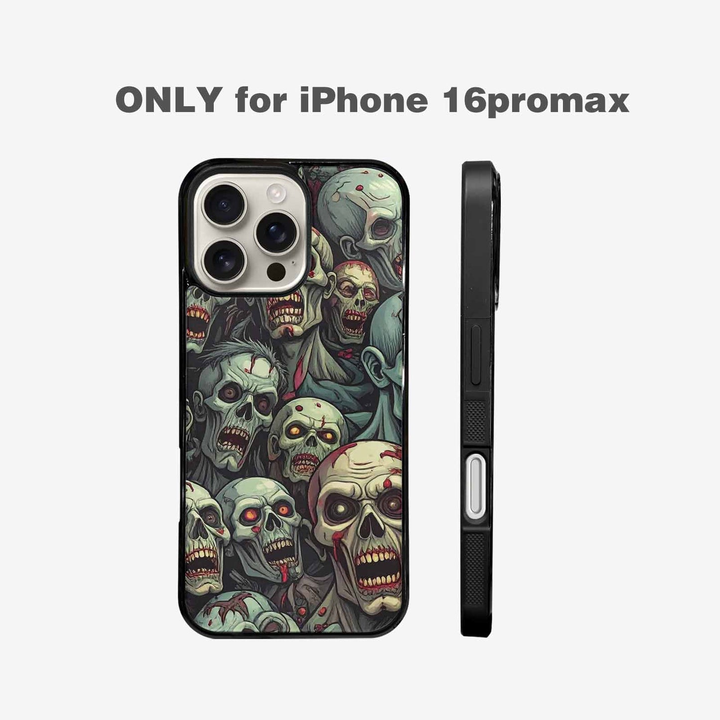 iPhone 16 Pro Max Case — Zombie Head Pattern Hundreds Of Small, Original Design Phone Case