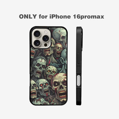 iPhone 16 Pro Max Case — Zombie Head Pattern Hundreds Of Small, Original Design Phone Case