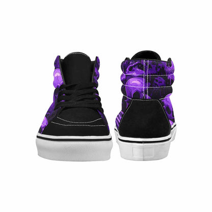 MEN'S Monochrome Purple Skeletons × High Top Canvas Dreamcore Custom Shoes