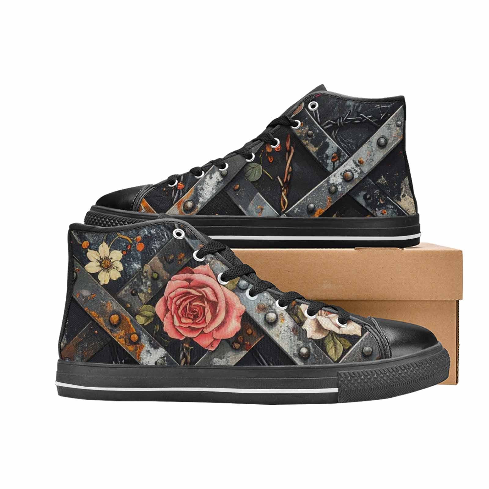 MEN'S Barbed Wire Chain High Top Canvas Neon Fantasy Sneakers