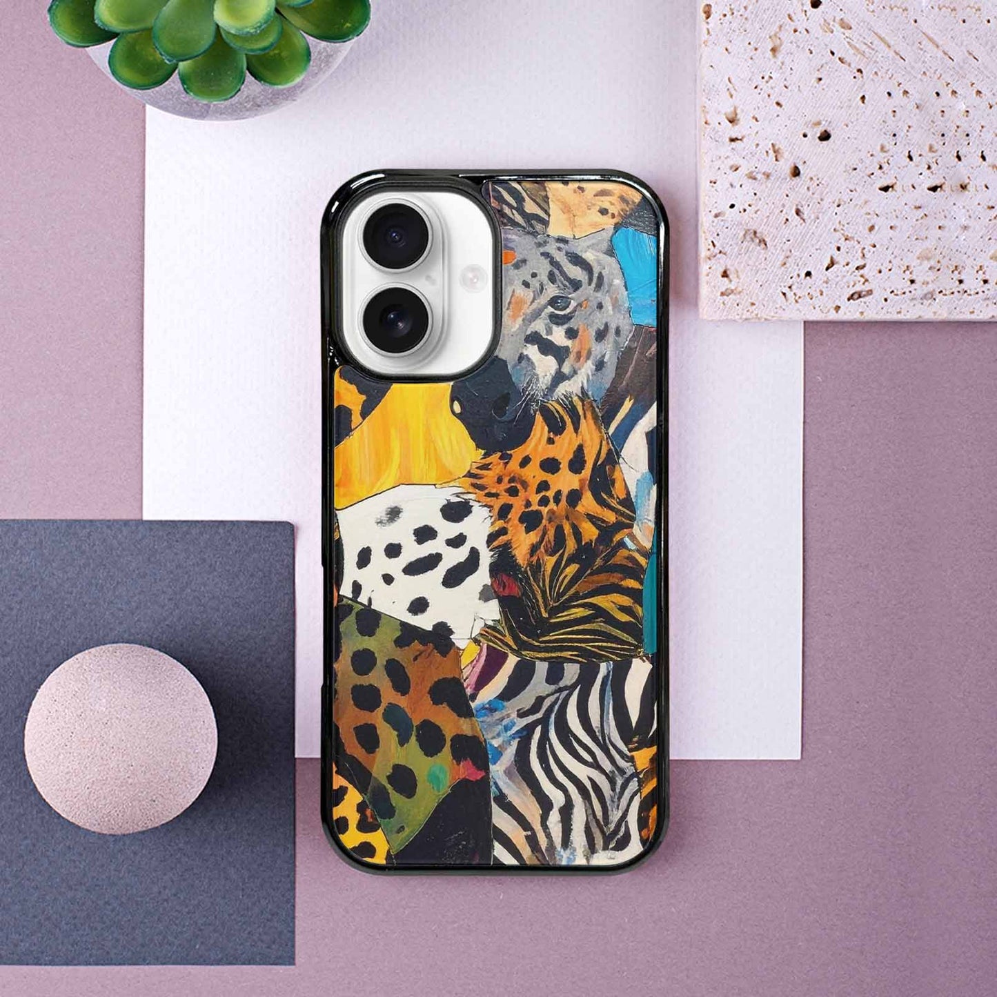 iPhone 16 Case — Full Color Vibrant Animal Print Animal, Custom Art Phone Cover