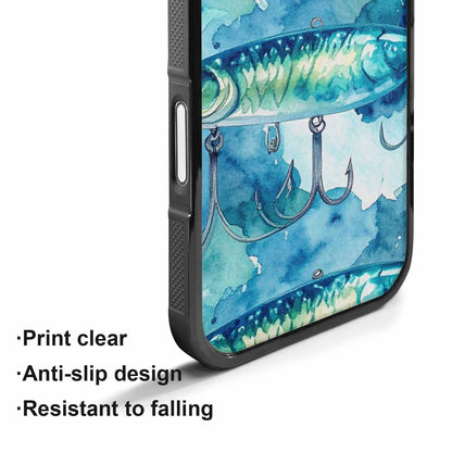 iPhone 17 Case — Fishing Lure And Hook Watercolor Abstract, Customized Protective Case