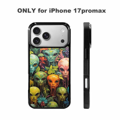 iPhone 17 Pro Max Case — Aliens Pattern Hundreds Of Alien Scifi, Custom Made Phone Cover