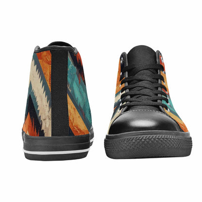 WOMEN'S Southwestern Geometric Diamond High Top Canvas Cottagecore Custom Sneakers
