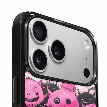 iPhone 17 Pro Max Case — Black &amp; Pink Ink Cartoon Cute, Custom Printed Phone Case