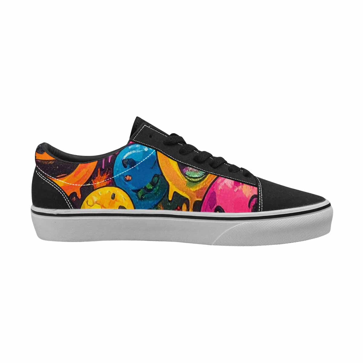 WOMEN'S Melting Moon Smiley Lace-Up Canvas Vivid Sneakers
