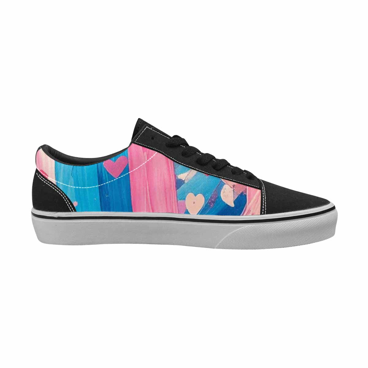 WOMEN'S Transgender Pride Flag Lace-Up Canvas Wallpaper Art Custom Sneakers