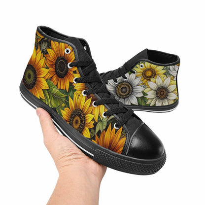 WOMEN'S Sunflower High Top Canvas Vivid Custom Shoes