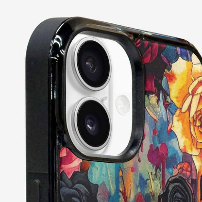 iPhone 16 Case — Gothic Rose Gothic Roses Pattern Hundreds, Personalized Phone Case