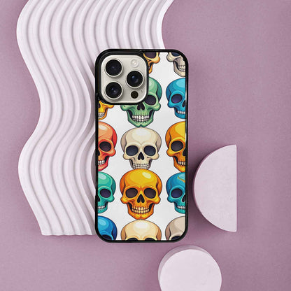 iPhone 16 Pro Max Case — Vibrant Skull Seamless, Original Design Phone Case