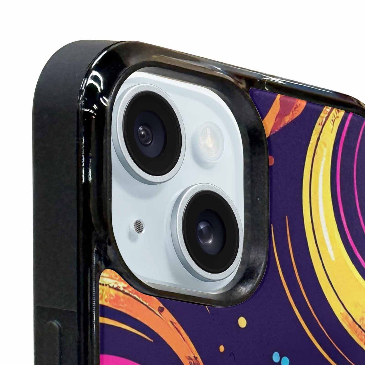 iPhone 15 Plus Case — 1970s Disco Cartoon Art Pattern, Custom Art Phone Cover