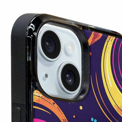 iPhone 15 Plus Case — 1970s Disco Cartoon Art Pattern, Custom Art Phone Cover
