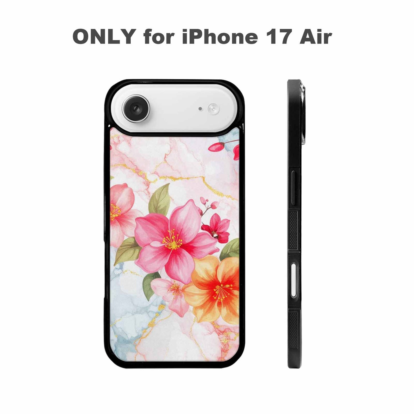 iPhone 17 Air Case — Marble Floral, Custom Art Phone Cover