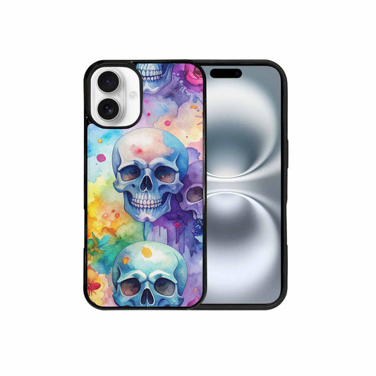 iPhone 16 Plus Case — Kulls Watercolor Skulls Small Skull Pattern, Custom Print Case Cover