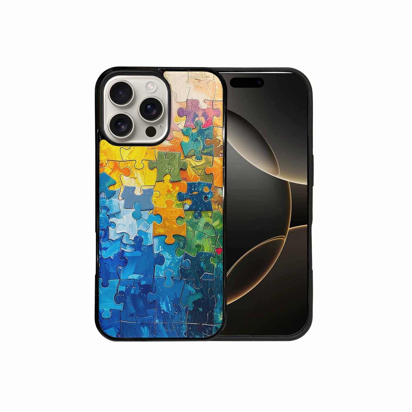 iPhone 16 Pro Max Case — Autism Puzzle Pieces Puzzle Piece Pattern, Customized Protective Case