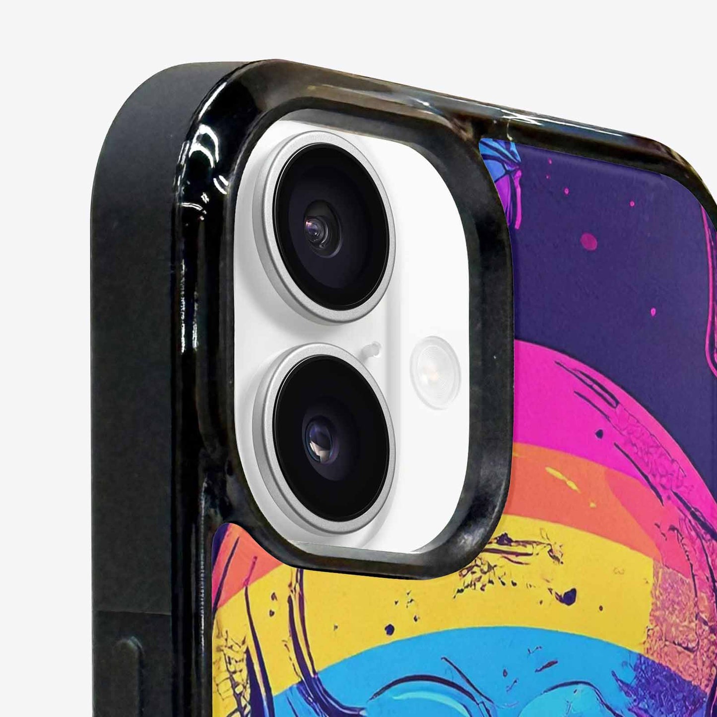 iPhone 16 Plus Case — Pride Flag Skulls Seamless Pattern Vibrant, Personalized Phone Case