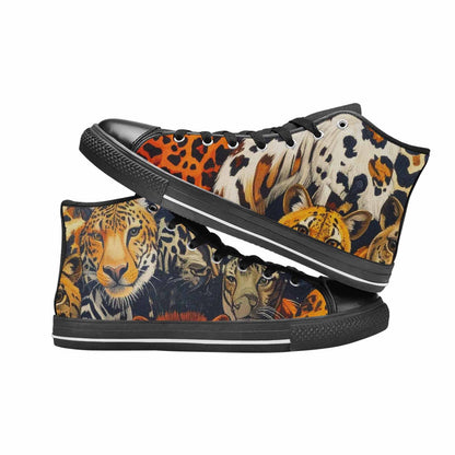 MEN'S Animal Print High Top Canvas Neon Fantasy Sneakers
