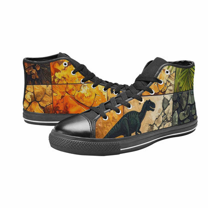 WOMEN'S Dinosaur Silhouette High Top Canvas Vivid Sneakers