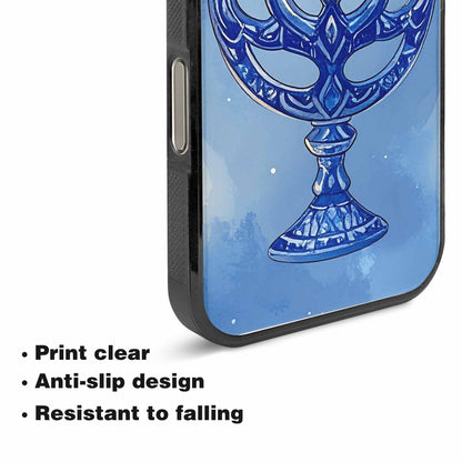 iPhone 15 Pro Max Case — Hanukkah Menorah Pattern Seamless Repeat Jewish, Personalized Phone Case