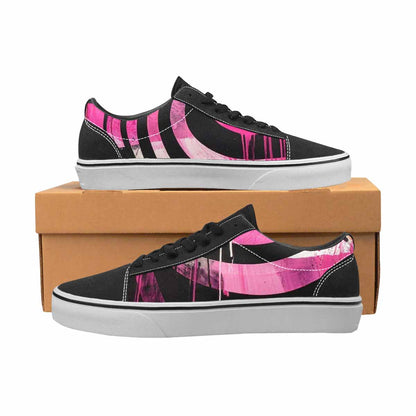 WOMEN'S Zebra Stripe Burst Lace-Up Canvas Wallpaper Art Custom Sneakers