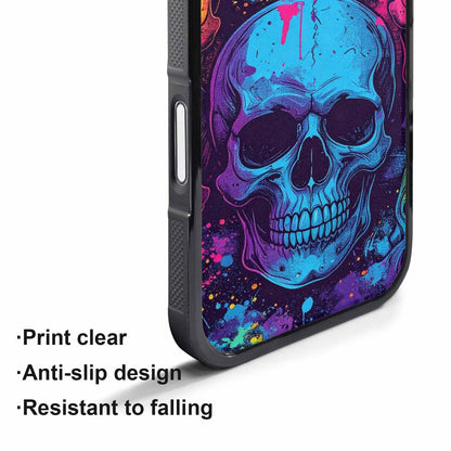 iPhone 17 Pro Max Case — Skulls Splatter Collages Art Gothic Skulls, Custom Print Case Cover