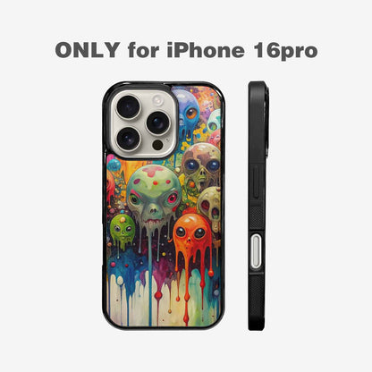 iPhone 16 Pro Case — Aliens Camomelting Aliens Patt E6l, Custom Print Case Cover