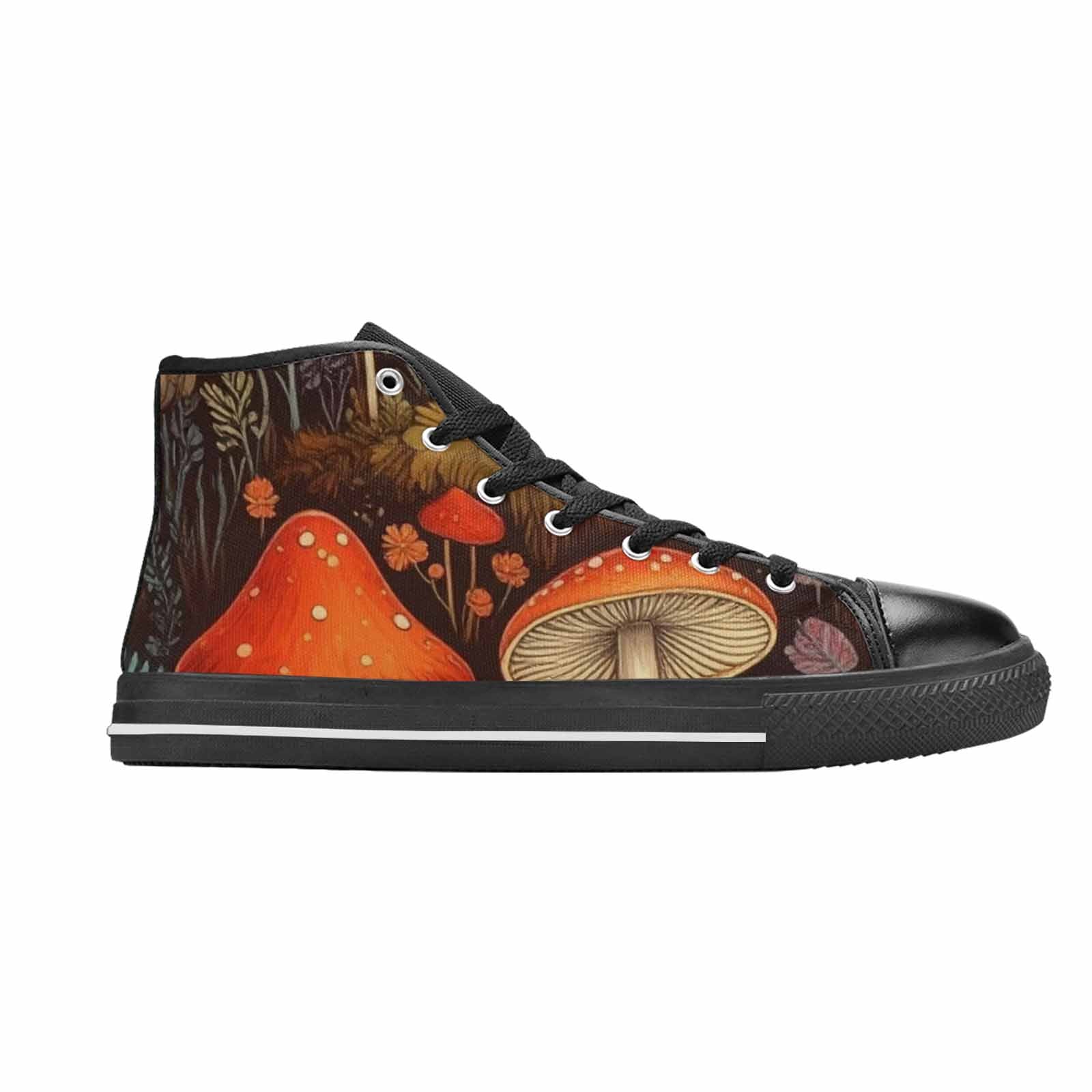 MEN'S Mushroom High Top Canvas Neon Fantasy Sneakers