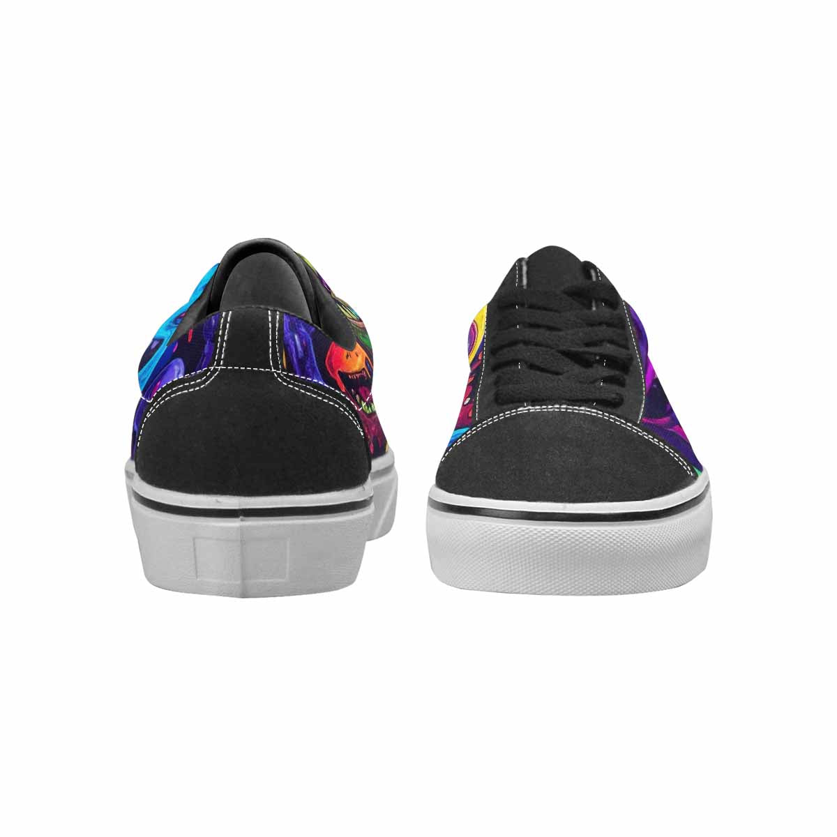 WOMEN'S Ice Cream Monsters  Lace-Up Canvas Wallpaper Art Sneakers