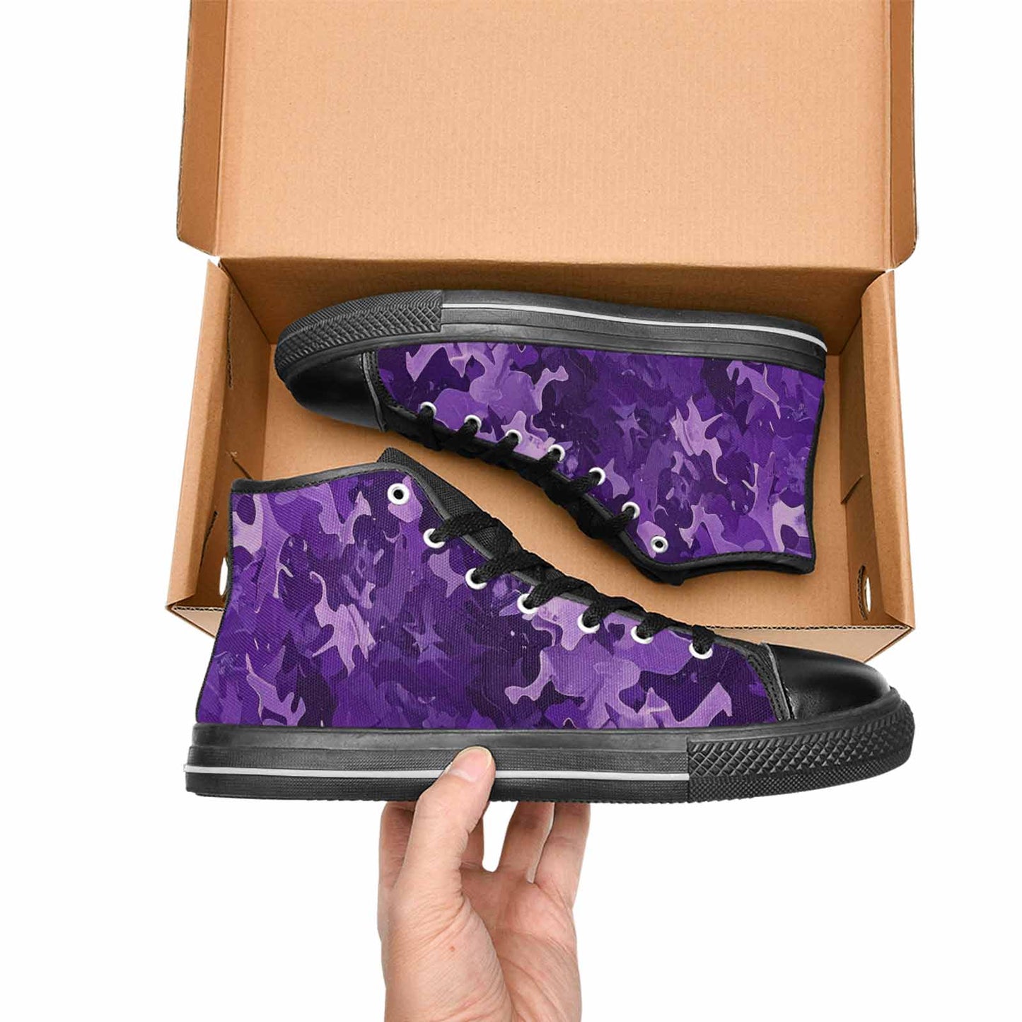WOMEN'S Military Camouflage Blotch High Top Canvas Dark Academia Shoes