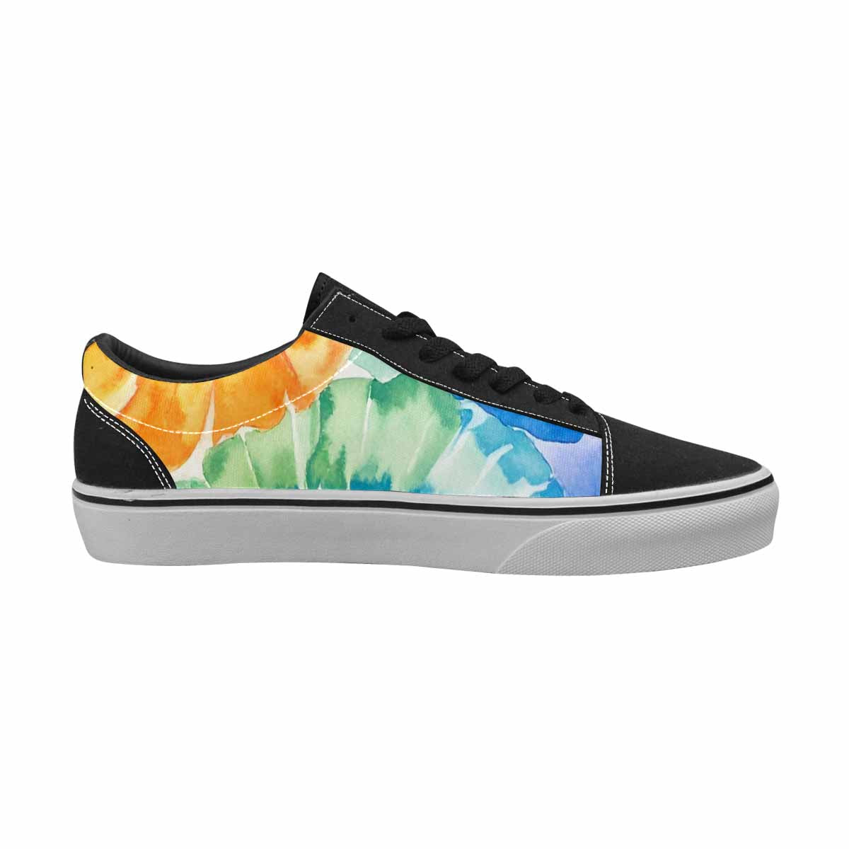 WOMEN'S Tie Dye Swirl Canvas Lace-Up Neon Fantasy Custom Sneakers
